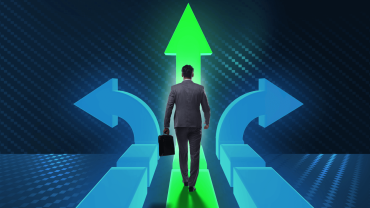 Man in Suite with case making path choices - supported by actupool 